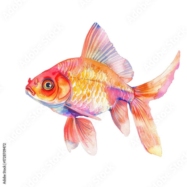 Fototapeta Colorful goldfish swimming gracefully in a serene aquatic environment with exquisite details and vibrant hues