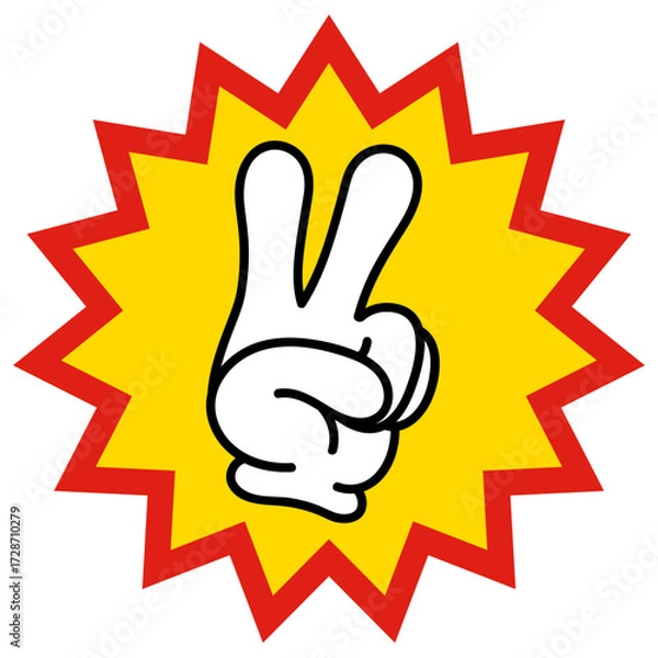 Fototapeta ジャンケンのチョキのイラスト