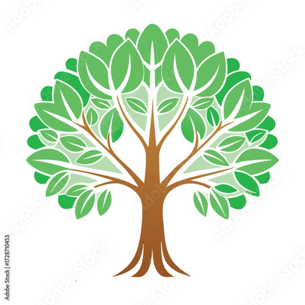 Fototapeta green tree vector illustration