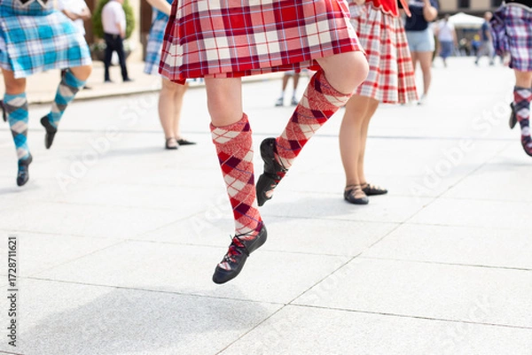 Obraz Scottish traditional dancing
