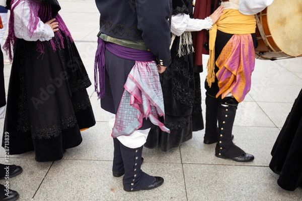 Obraz Galician musician holding a tambourine