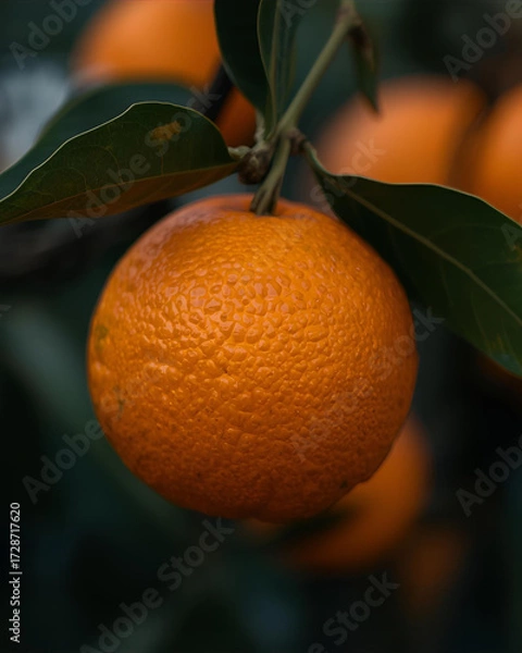 Fototapeta oranges on branches, tree with oranges, orange grove tree, fresh citrus fruit, juicy oranges on tree, ripe orange bunch, orange orchard tree, fruit tree with oranges, citrus grove, orange crop harvest