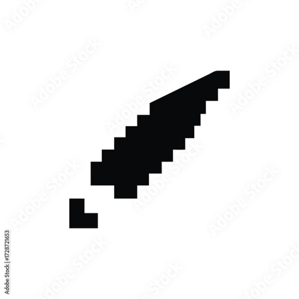 Obraz  pixel throwing knife silhouette