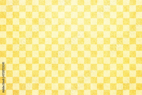 Obraz 和紙 金 市松模様 正月 背景 テクスチャ