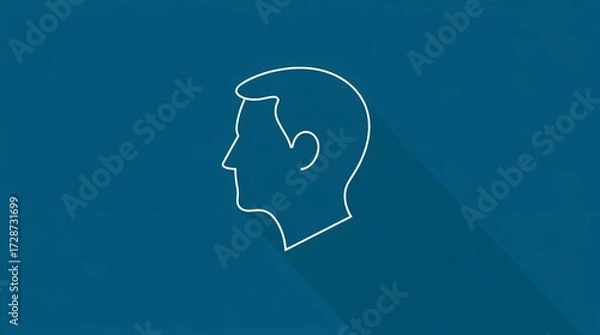 Fototapeta simple male outline avatar in side profile view minimal flat illustration symbolizing user identity contact profile and personal representation
