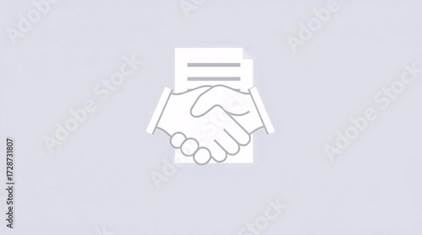 Fototapeta abstract business handshake illustration symbolizing partnership, trust, and successful agreement