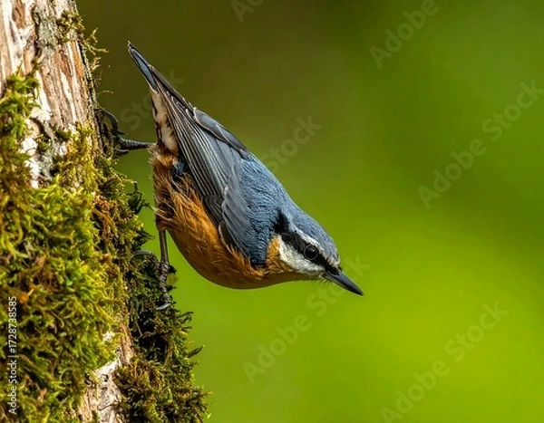 Fototapeta Nuthatch on tree trunk
