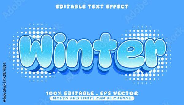 Fototapeta Winter Text Effect Create Stunning Winter Designs with This Editable Vector