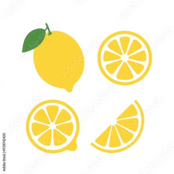 Fototapeta lemon icon vector illustrations isolated on white