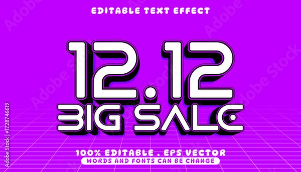Fototapeta 12 12 editable text effect for big sale