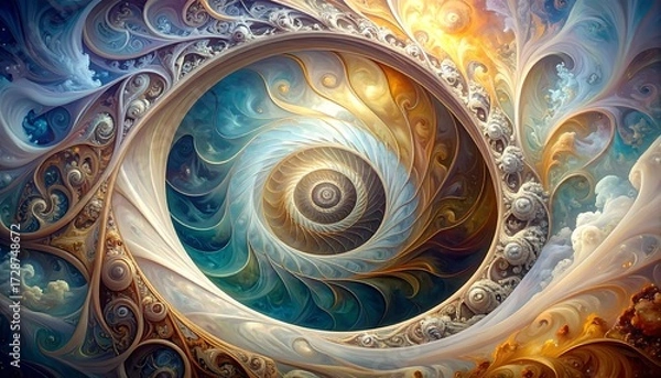 Fototapeta Ornate spiral design with intricate details