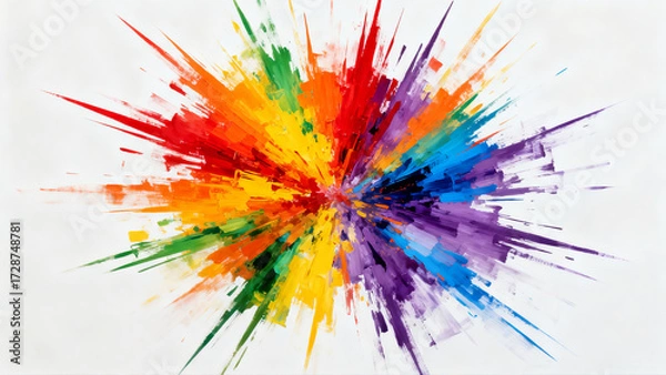 Fototapeta Multi-color Pigment Explosion Draft
