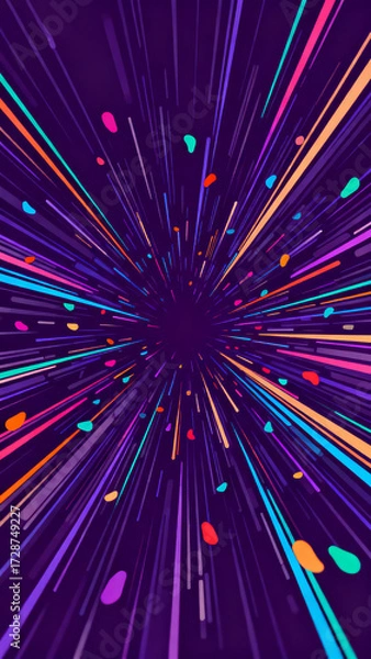Fototapeta Colorful Light Burst Emission Abstract Draft