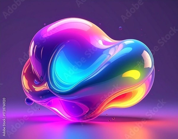 Fototapeta Futuristic 3D Gradient Object PNG File