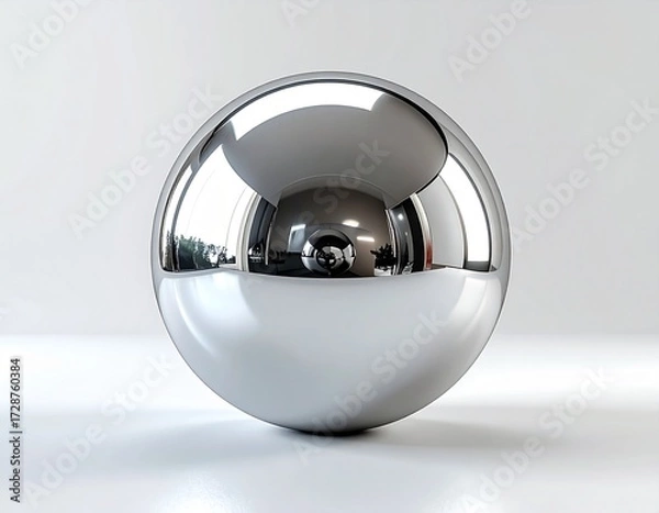 Fototapeta Shiny Silver Ball 3D Object File