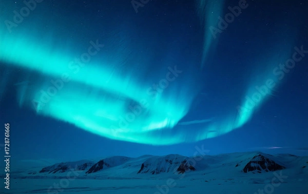 Obraz aurora borealis in the mountains