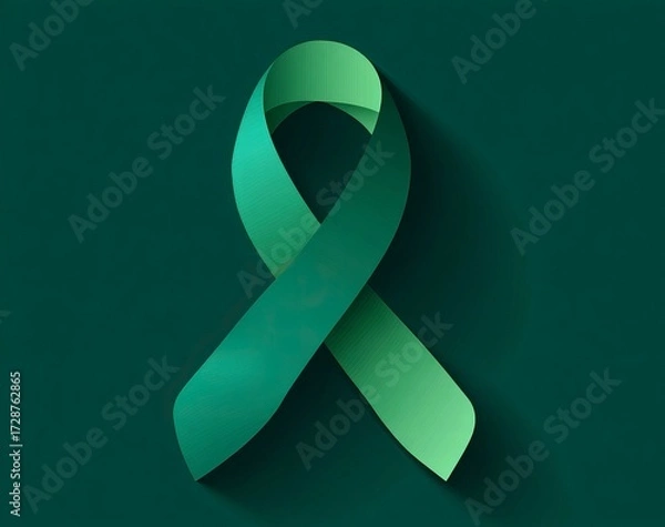 Fototapeta Dynamic vector illustration of a green ribbon for men, perfect for awards, achievements, and celebrating success with style and elegance.