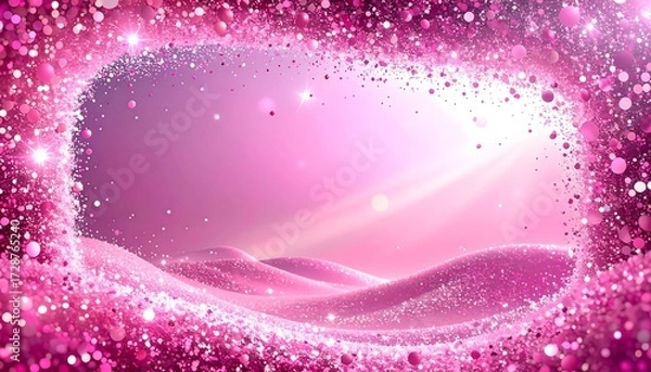 Fototapeta Pink glittery landscape