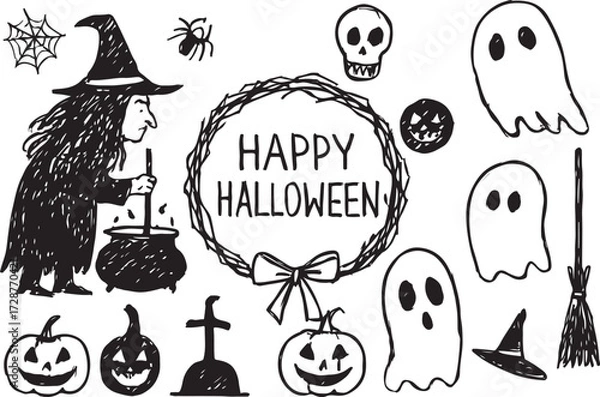 Obraz Halloween Editable vector Icon set
