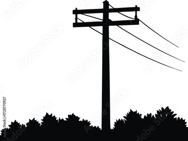 Obraz telephone pole illustration, power line icon
