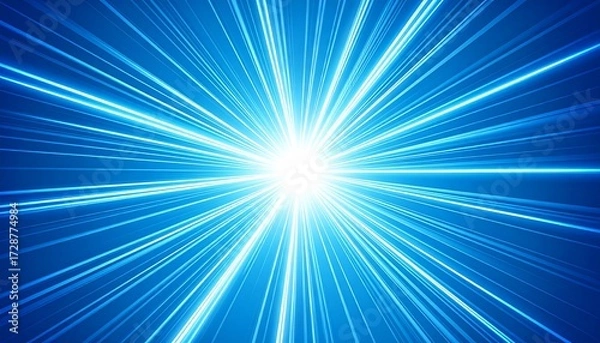 Fototapeta Radiating blue lightburst