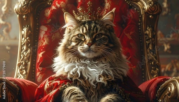 Fototapeta Regal cat on throne
