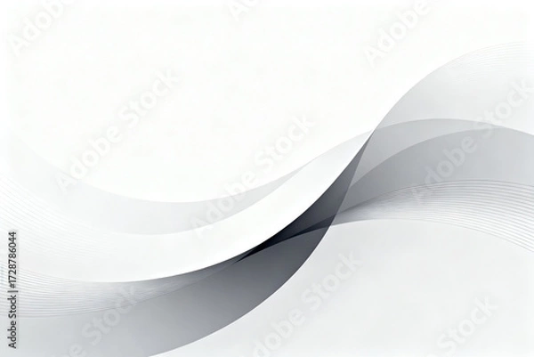 Fototapeta Abstract wavy gradient design with smooth flowing lines in monochrome tones