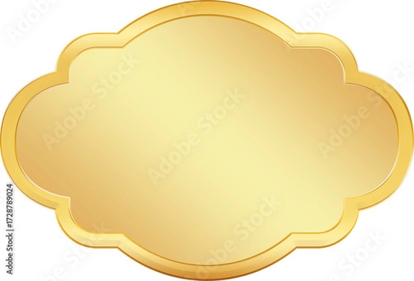 Obraz Gold Label Banner. Gold Name Plate.
