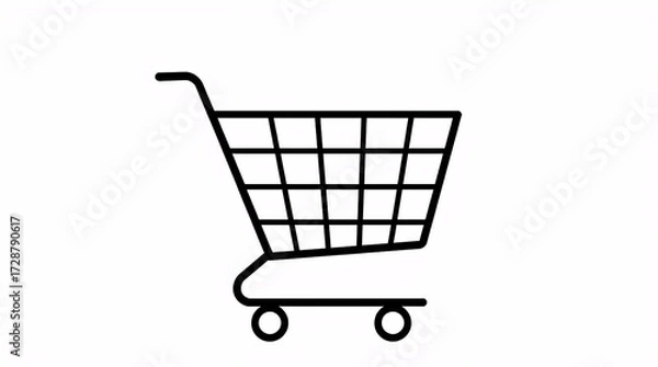 Fototapeta flat vector illustration of empty shopping cart symbol representing e commerce online store and retail market