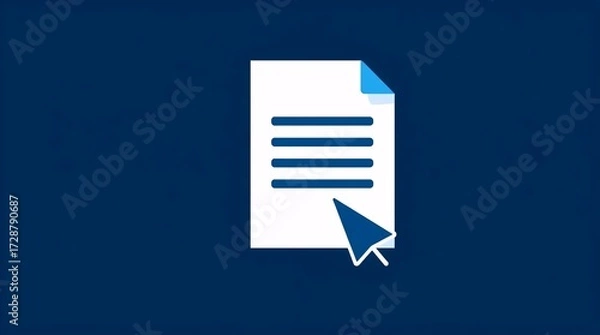 Fototapeta vector flat icon of online document with arrow cursor showing internet content editing and file access