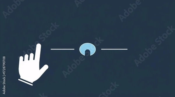 Fototapeta minimal flat illustration of click and pull symbol representing software freedom and digital technology concept