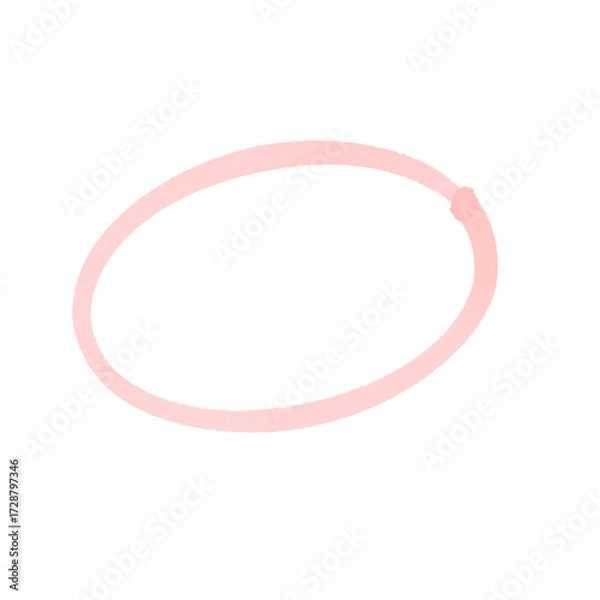 Fototapeta Red circle mark on transparent background. Red highlighter circle icon, Hand drawn circle highlighter line sketch