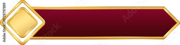 Fototapeta Red and Gold Infographic Label List
