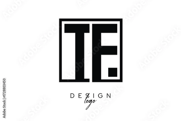 Fototapeta TF Double Letter Monogram Logo – Bold Square Typography Initials for Modern Branding, Identity & Professional Design