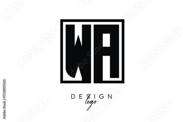 Fototapeta WA Double Letter Monogram Logo – Bold Square Typography Initials for Modern Branding, Identity & Professional Design