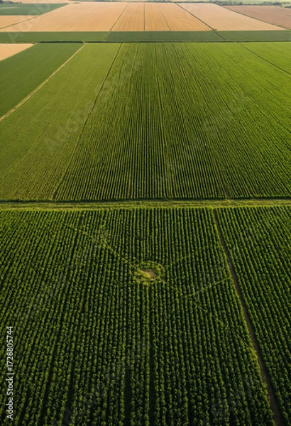 Fototapeta Photo Symmetric farmland fields with irrigation circles