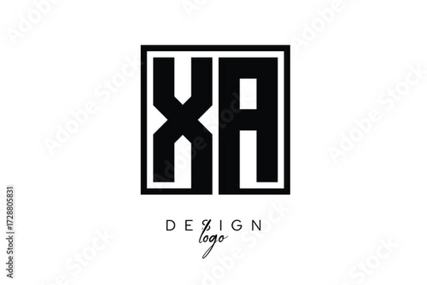 Fototapeta XA Double Letter Monogram Logo – Bold Square Typography Initials for Modern Branding, Identity & Professional Design