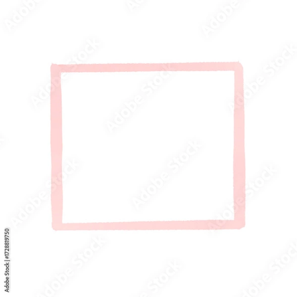Fototapeta Red squares mark on transparent background. Red highlighter squares  icon, Hand drawn squares  highlighter line sketch