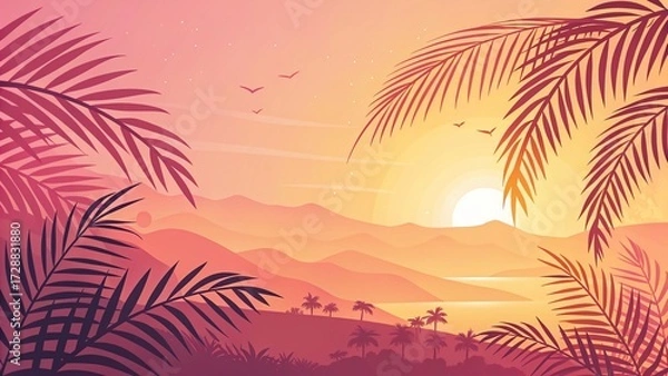 Obraz Abstract Summer Ocean Waves Gradient with Seashell Patterns —AI GENERATED  