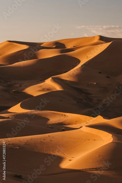 Obraz Endless Sahara Desert dunes in Morocco – rolling sand hills and breathtaking desert landscape in North Africa