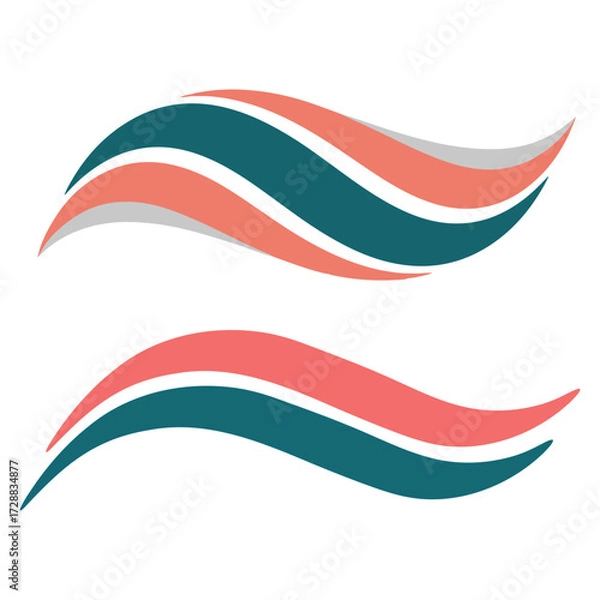 Fototapeta Abstract wave logo design for company identity and branding. Modern and creative vector illustration for business and corporate use. Clean and simple design.