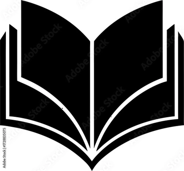Obraz Open Book silhouette black icon