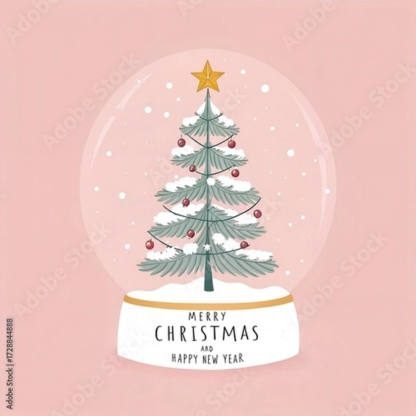 Obraz christmas card with christmas tree