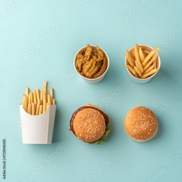 Obraz french fries with ketchup and mustard