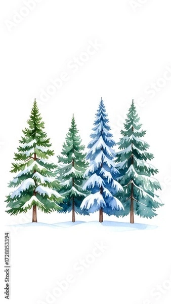 Fototapeta Winter forest scene