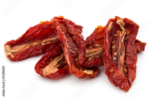 Obraz Dried tomatoes isolated on white background cutout