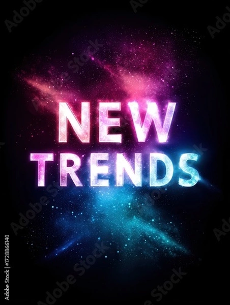 Fototapeta New trends in colorful space-themed typography art