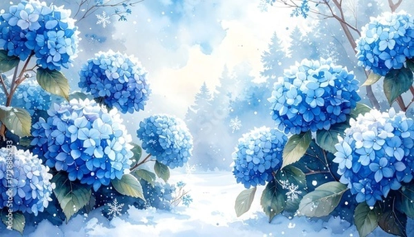 Obraz Winter hydrangea scene