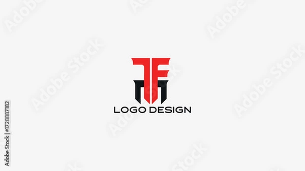 Fototapeta Stylish FM monogram logo design with creative typography, ideal for modern branding, professional business identity, and elegant corporate marketing use