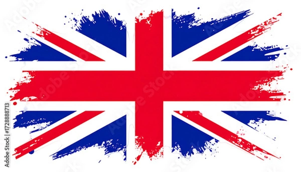 Fototapeta Distressed Union Jack Flag of the United Kingdom Grunge Style.